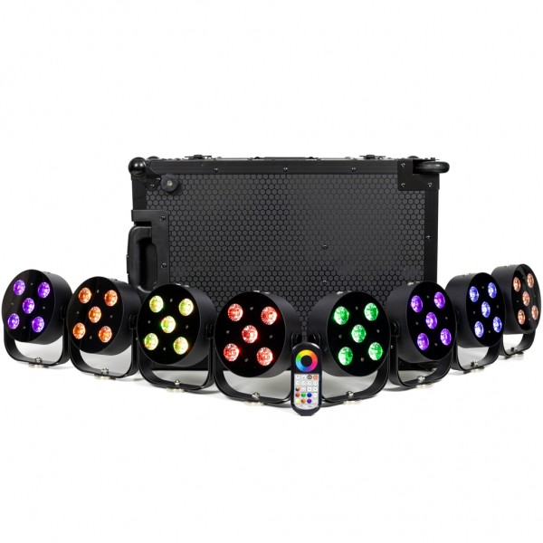 MOBILE PAR HEX 5  BUNDLE DA 8 CON FLIGHT CASE