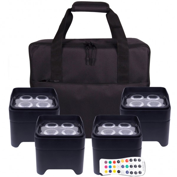 MOBILE PAR MINI HEX 4 4 PACK BUNDLE WITH CARRYING 