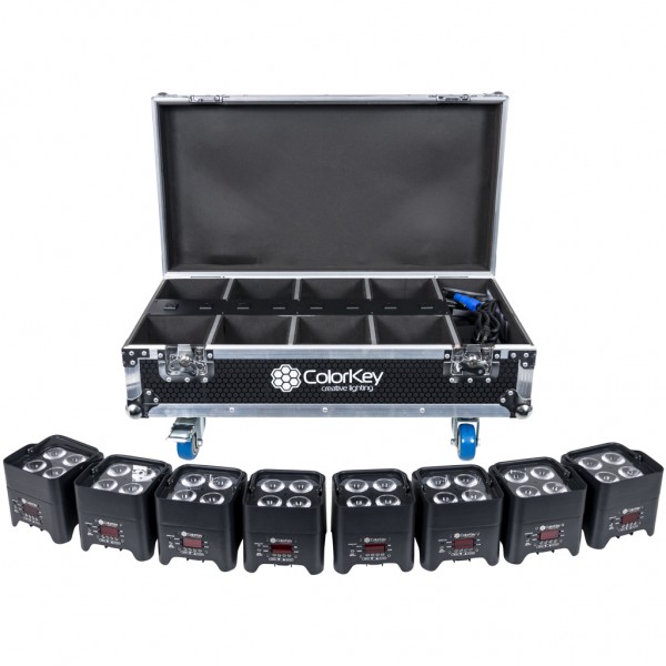 MOBILE PAR MINI HEX 4 8 PACK BUNDLE WITH CHARGING 